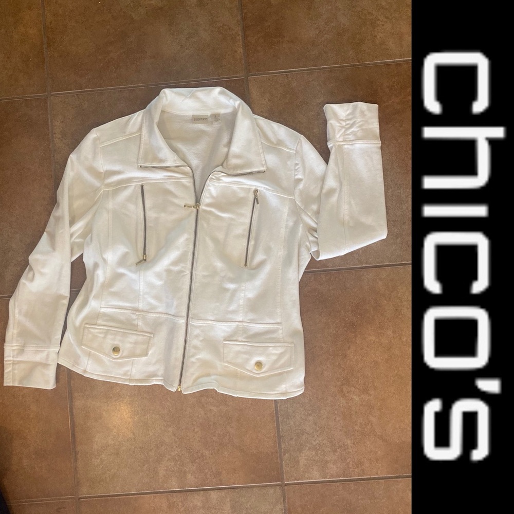 Chico’s Zenergy Jacket Cream Size 3